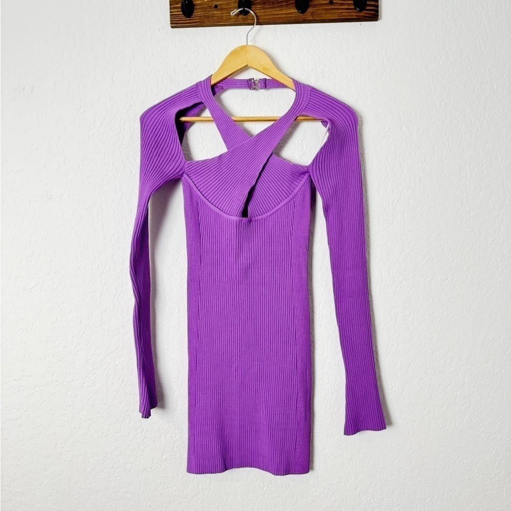 NWT David Koma Cutout Ribbed Stretch-knit Mini Dress - Picture 4 of 10